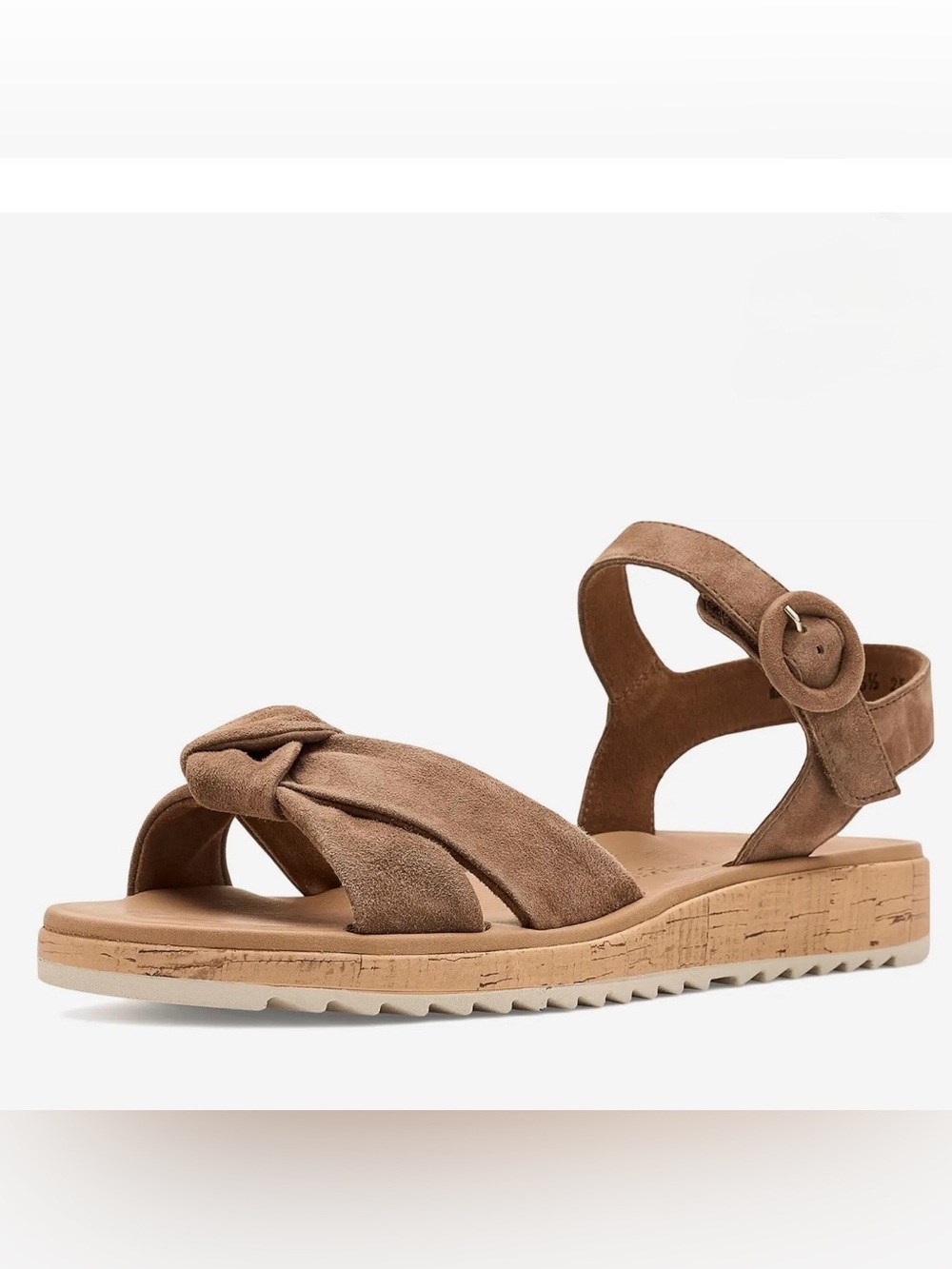Paul Green Trento Ankle Strap Platform Nut Suede Sandals Size US 8